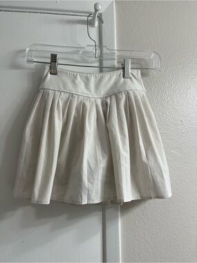 Girls' Cream Pleated Skirt with Fitted Waistband 6/7 girls